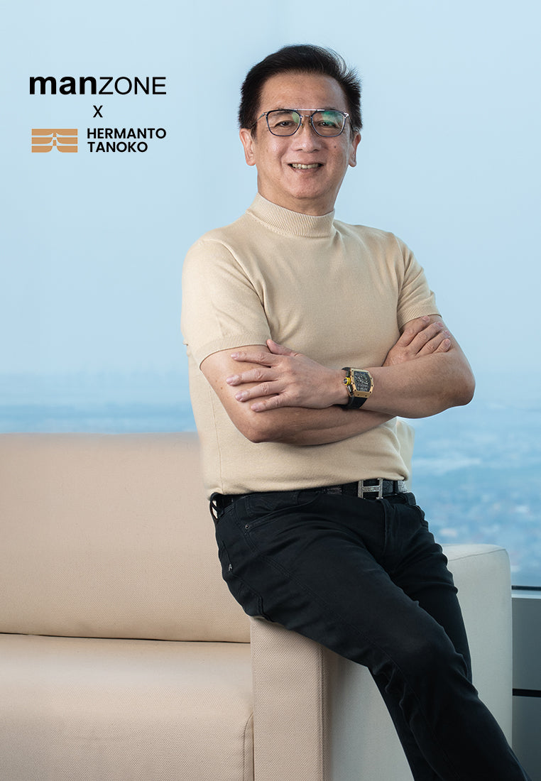 MANZONE X Hermanto Tanoko - Kaos Knit Lengan Pendek Pria Nobel 03 - Beige
