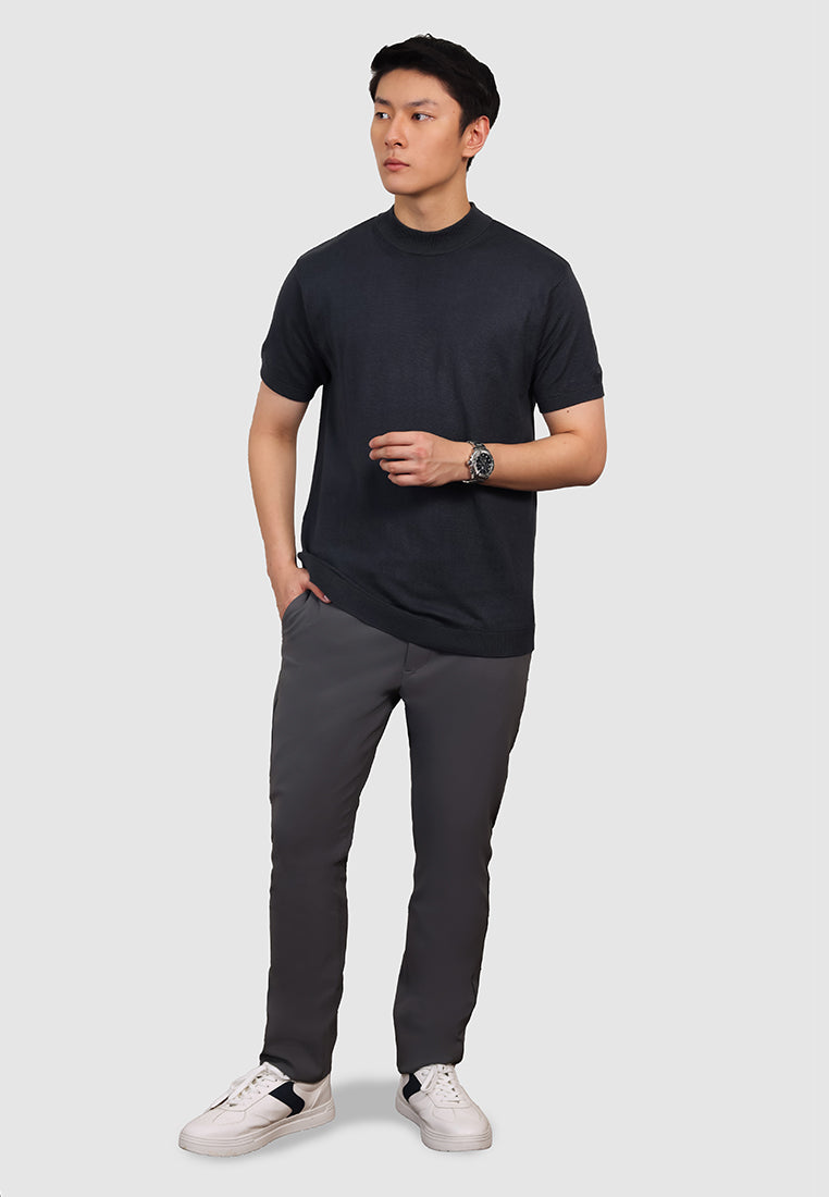 MANZONE X Hermanto Tanoko - Kaos Knit Lengan Pendek Pria Nobel 04 - Dark Grey