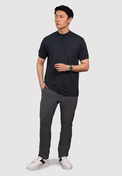 MANZONE X Hermanto Tanoko - Kaos Knit Lengan Pendek Pria Nobel 04 - Dark Grey