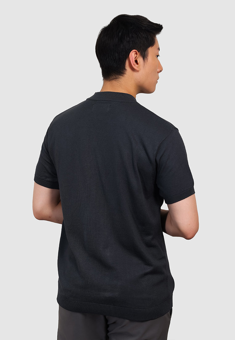 MANZONE X Hermanto Tanoko - Kaos Knit Lengan Pendek Pria Nobel 04 - Dark Grey