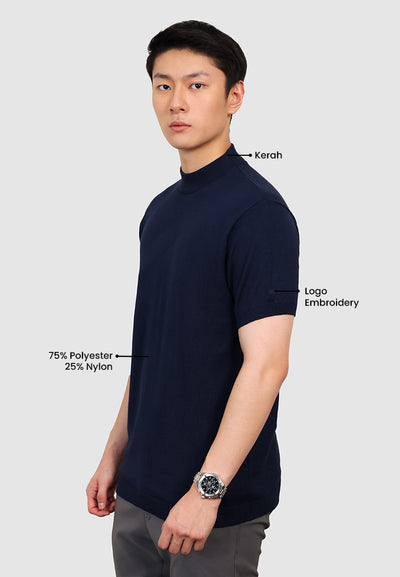 MANZONE X Hermanto Tanoko - Kaos Knit Lengan Pendek Pria Nobel 06 - Navy