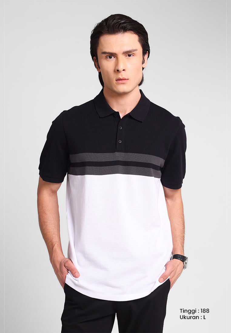 MANZONE - Kaos Polo Lengan Pendek Pria Peter 04 Slim Fit - Black
