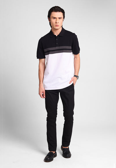 MANZONE - Kaos Polo Lengan Pendek Pria Peter 04 Slim Fit - Black