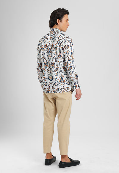 MANZONE - Kemeja Batik Lengan Panjang Manzone Kundala 03 - Beige