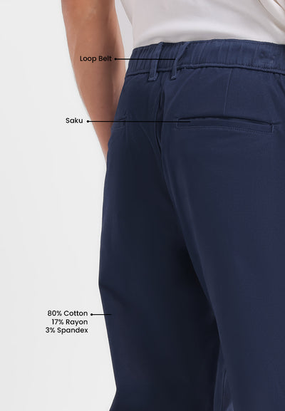 MANZONE - Celana Panjang Pria Bowzee 04 Relaxed Fit - Navy