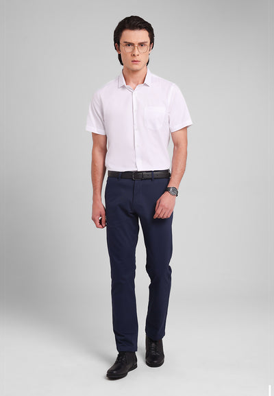 MANZONE - Kemeja Lengan Pendek Pria Oxford Magnus 02 Slim Fit - White