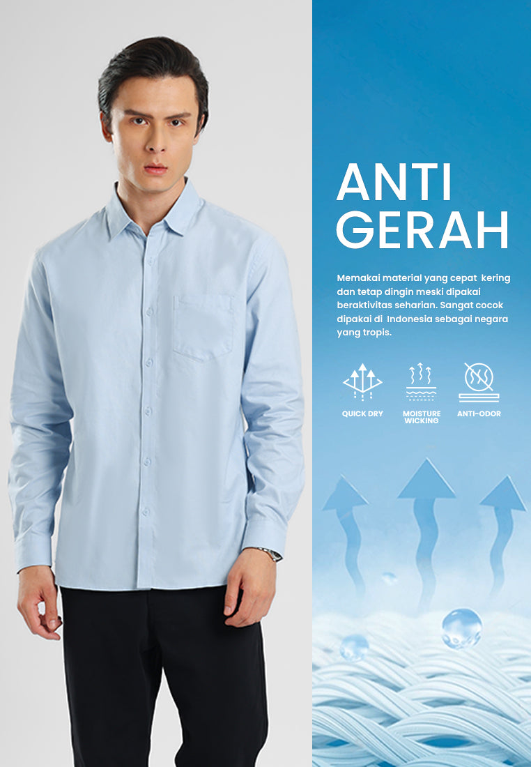 MANZONE - Kemeja Lengan Panjang Pria Lyra 02 Comfort Fit - Blue