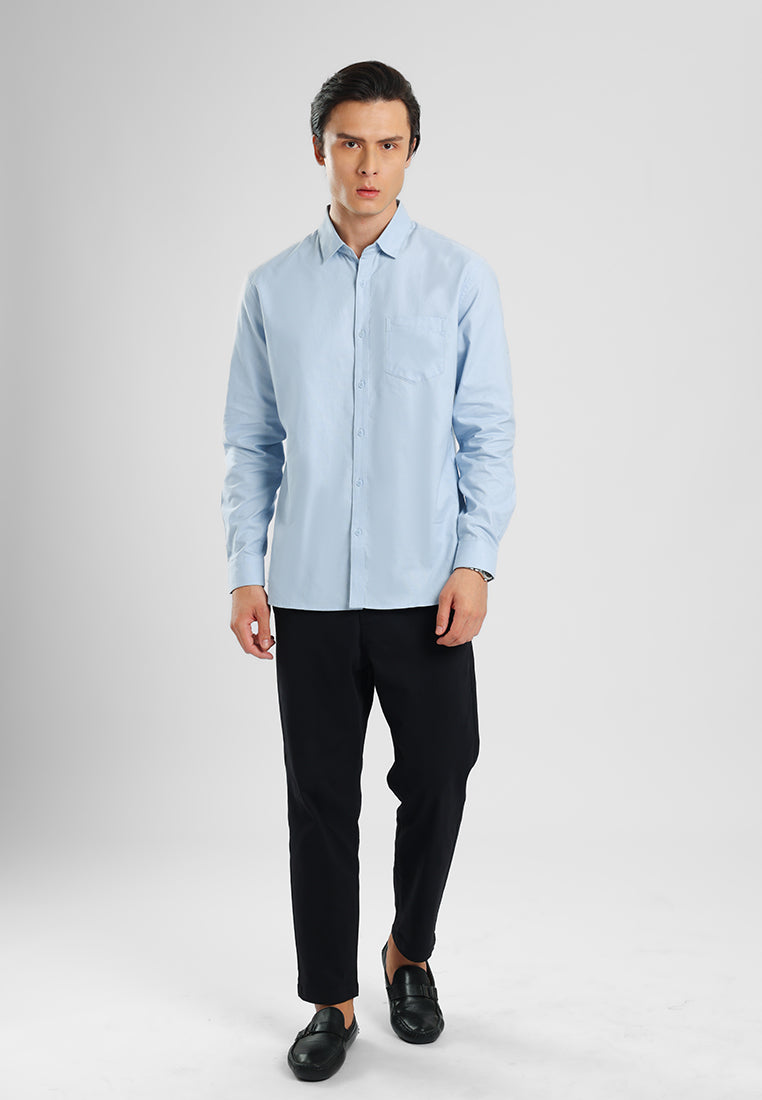 MANZONE - Kemeja Lengan Panjang Pria Lyra 02 Comfort Fit - Blue