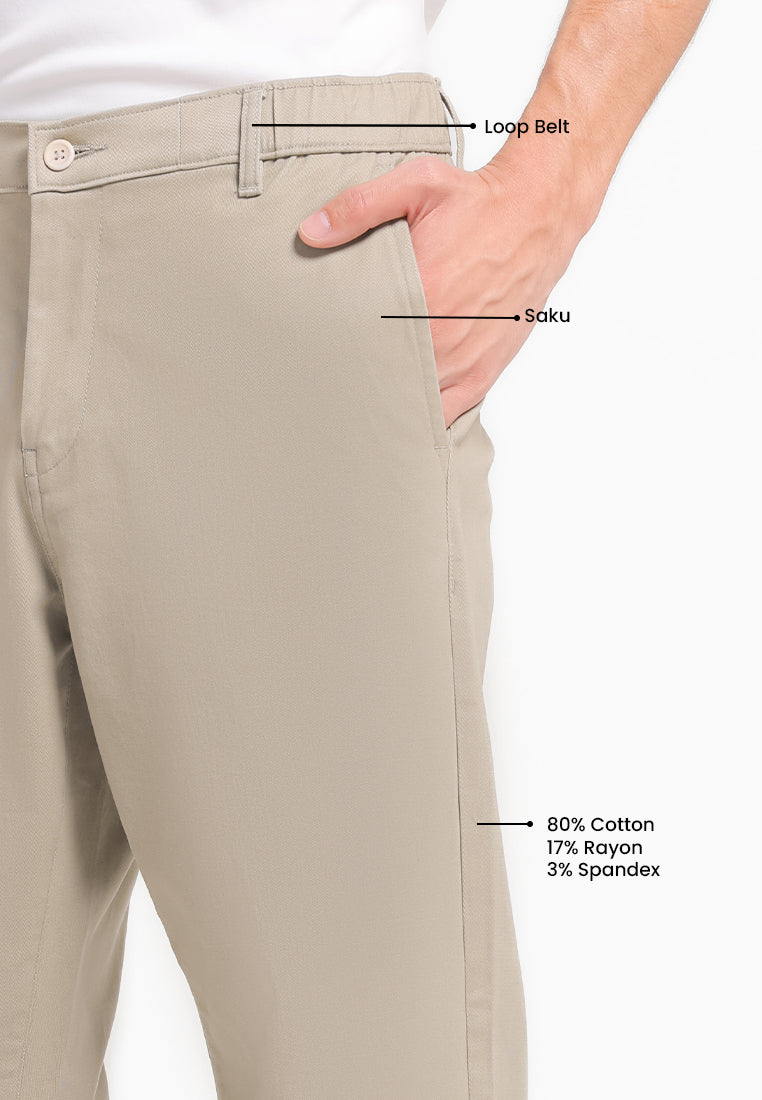 MANZONE - Celana Panjang Pria Bowzee 03 Relaxed fit - Khaki