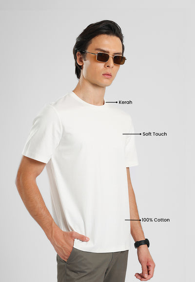 MANZONE - Kaos Lengan Pendek Pria Zane 01 Slim Fit - White