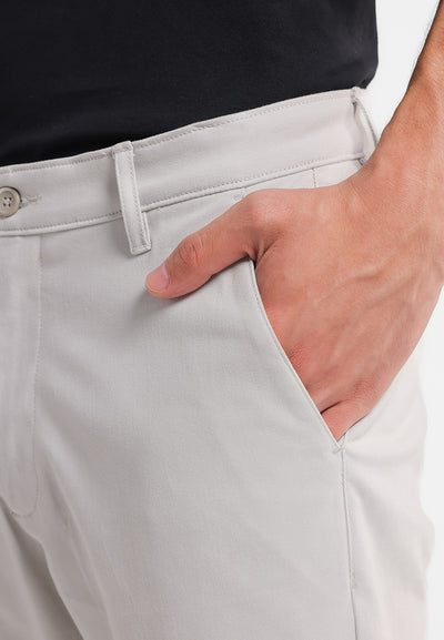 MANZONE - Celana Panjang Chinos Pria Lorenzo 11 Slim Fit - Light Grey