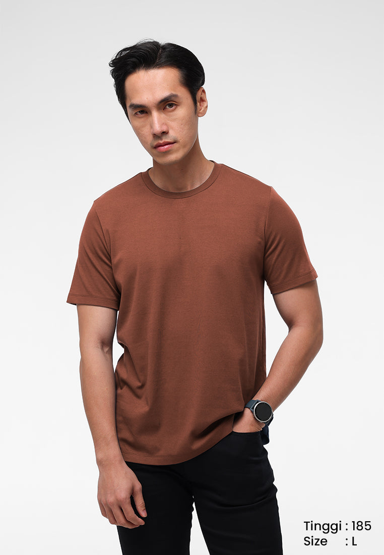 MANZONE - Kaos Jersey Lengan Pendek Pria Bucky Slim Fit - Terracota ...
