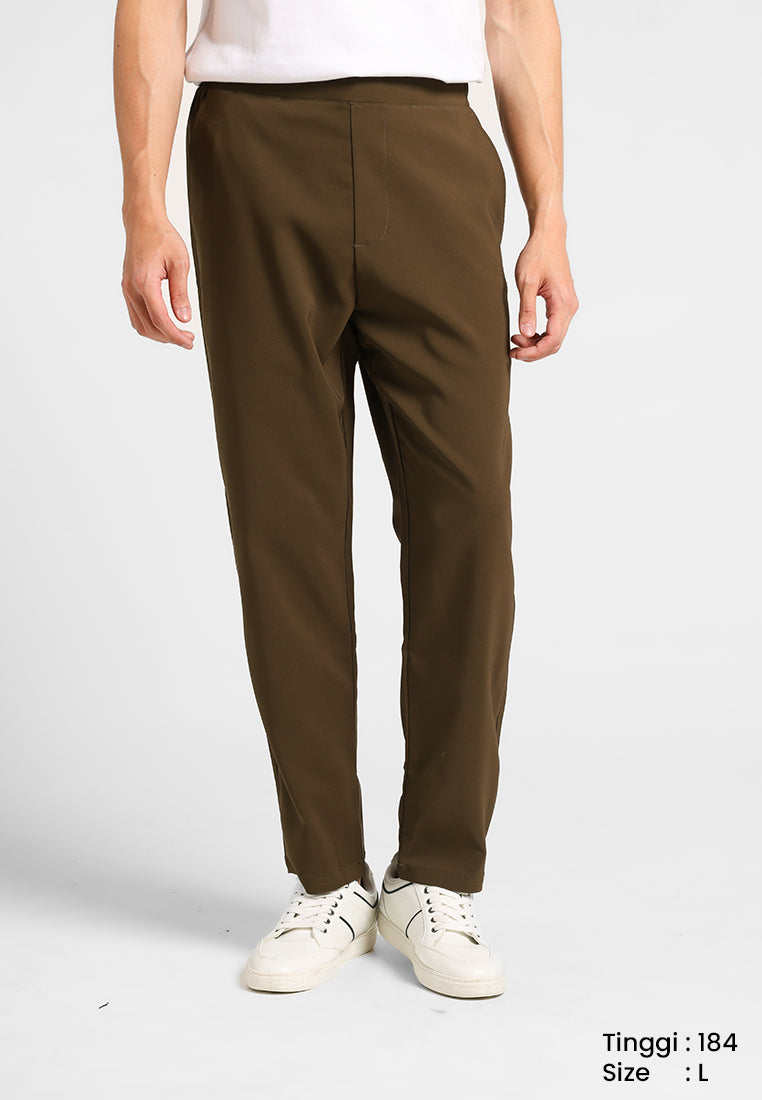 MANZONE - Celana Panjang Tapered Pria Marquez 03 Relaxed Fit - Dark Ol ...