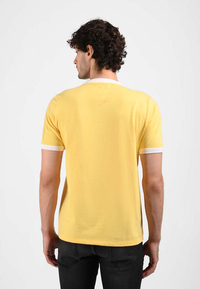 Manzone Kaos Lengan Pendek Pria RINGER 03 -  YELLOW