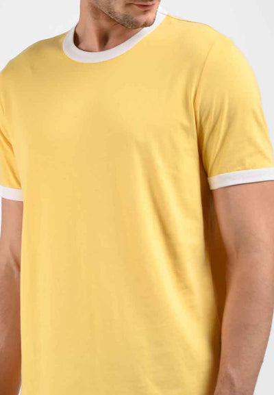 Manzone Kaos Lengan Pendek Pria RINGER 03 -  YELLOW