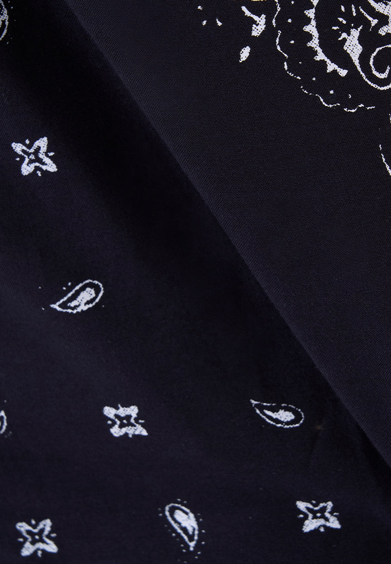 MANZONE - Kemeja Lengan Pendek Pria Chrome Modern Fit - Black