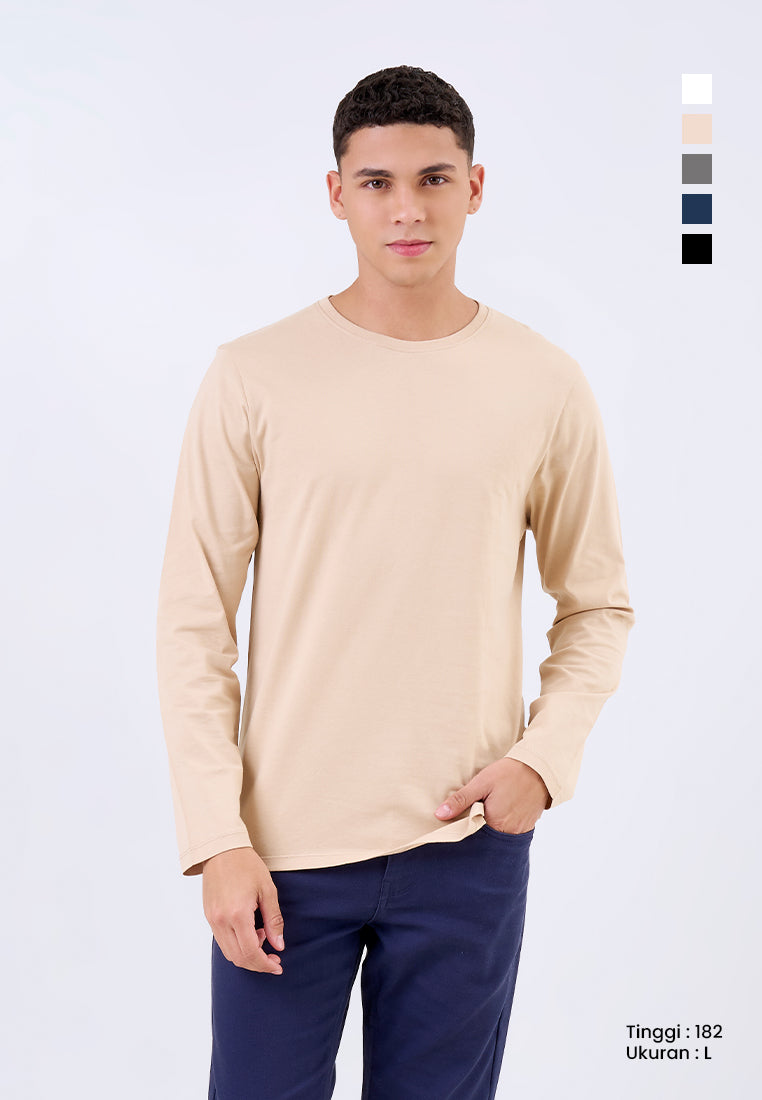 MANZONE - Kaos Lengan Panjang Pria Baltoy Slim Fit - Khaki