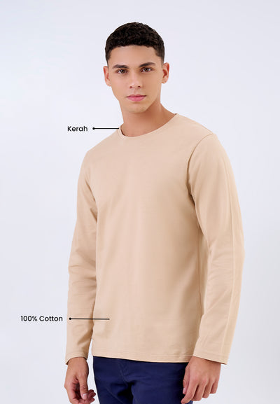 MANZONE - Kaos Lengan Panjang Pria Baltoy Slim Fit - Khaki