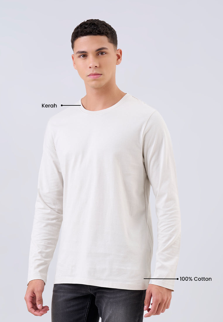 MANZONE - Kaos Lengan Panjang Pria Baltoy Slim Fit - Grey