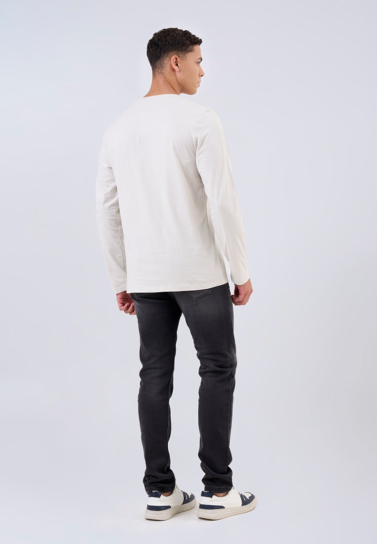 MANZONE - Kaos Lengan Panjang Pria Baltoy Slim Fit - Grey