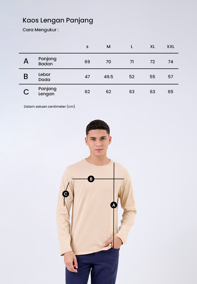 MANZONE - Kaos Lengan Panjang Pria Baltoy Slim Fit - Grey