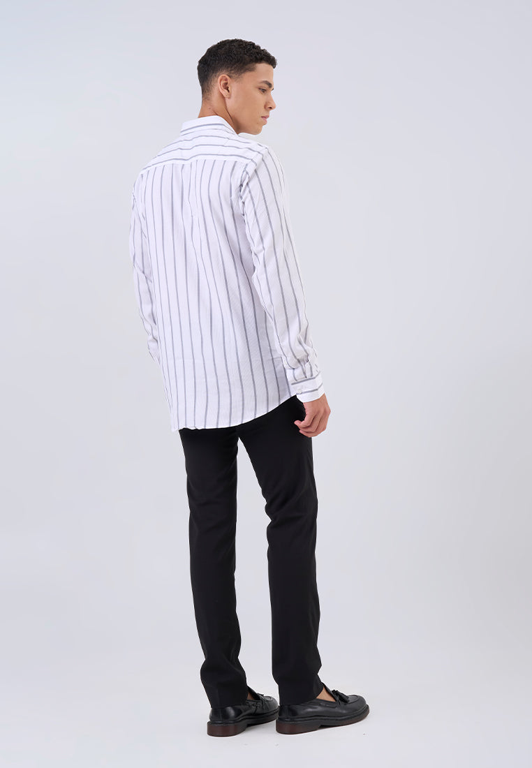 MANZONE - Kemeja Lengan Panjang Pria Jourel Slim Fit - White