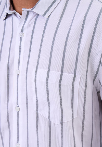 MANZONE - Kemeja Lengan Panjang Pria Jourel Slim Fit - White