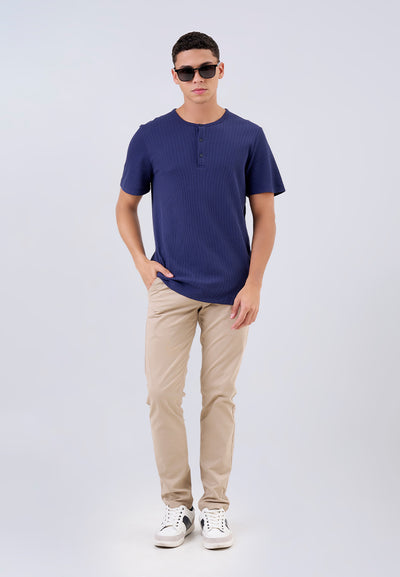 MANZONE - Kaos Lengan Pendek Pria Valero Slim Fit - Navy