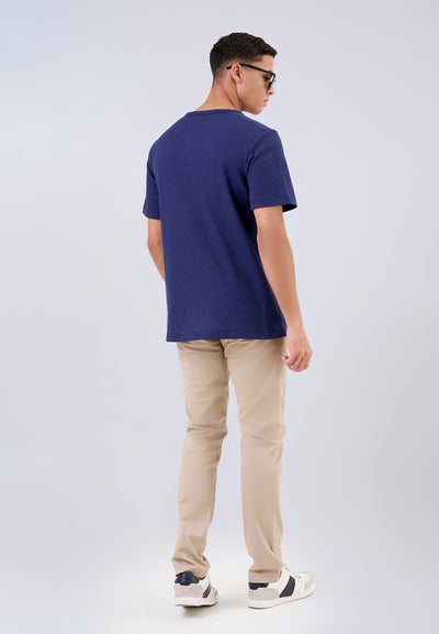 MANZONE - Kaos Lengan Pendek Pria Valero Slim Fit - Navy