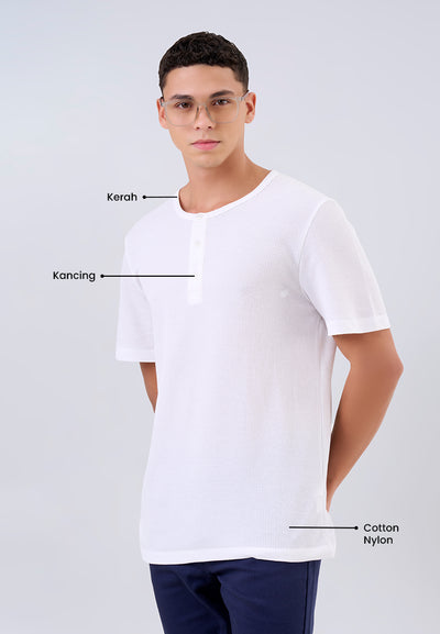MANZONE - Kaos Lengan Pendek Pria Valero Slim Fit - White