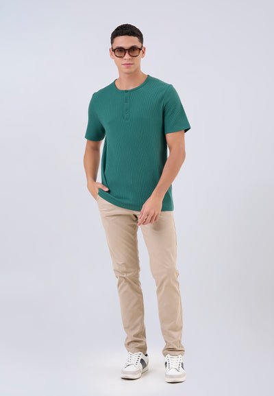 MANZONE - Kaos Lengan Pendek Pria Valero Slim Fit - Dark Green