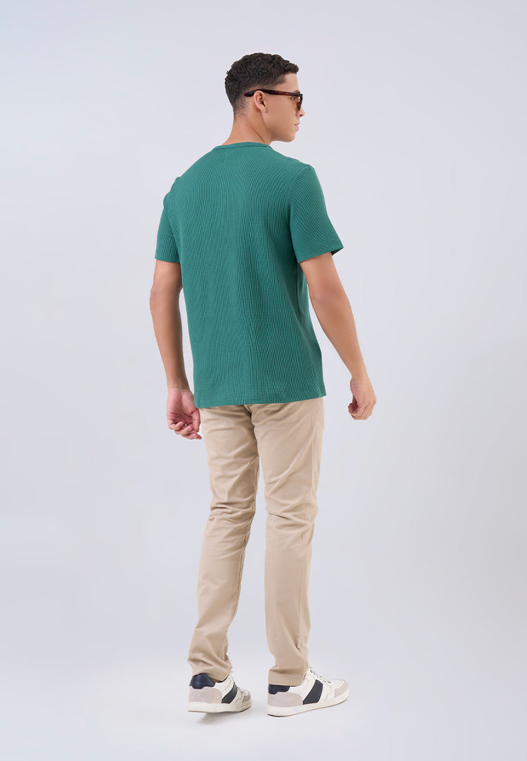 MANZONE - Kaos Lengan Pendek Pria Valero Slim Fit - Dark Green