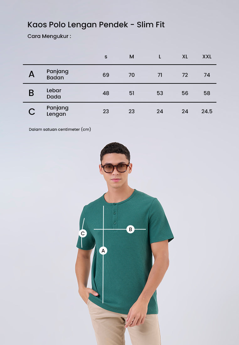 MANZONE - Kaos Lengan Pendek Pria Valero Slim Fit - Dark Green