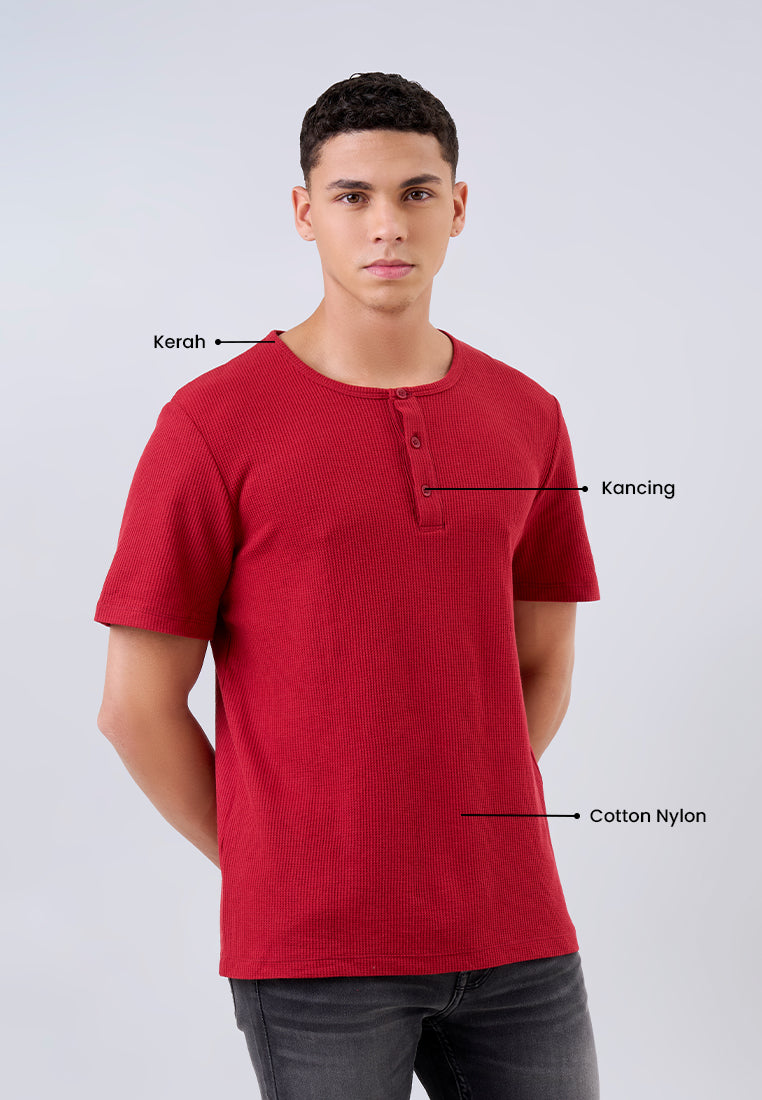 MANZONE - Kaos Lengan Pendek Pria Valero Slim Fit - Red