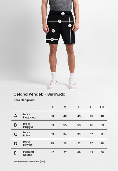 Manzone Celana Pendek Bermuda Pria Regular Fit Harago 4 - Dark Grey