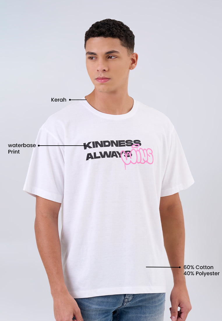 MANZONE - Kaos Pria Lengan Pendek Pria Wins Relaxed Fit - White