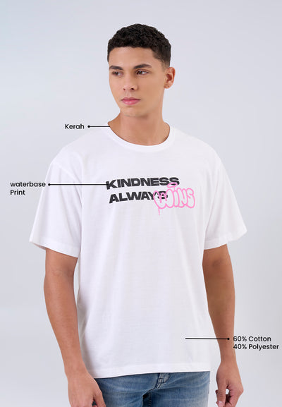 MANZONE - Kaos Pria Lengan Pendek Pria Wins Relaxed Fit - White