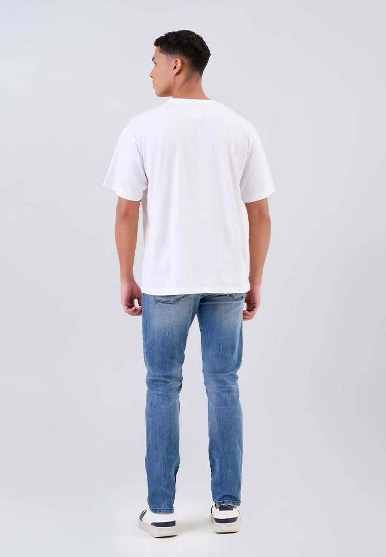 MANZONE - Kaos Pria Lengan Pendek Pria Wins Relaxed Fit - White
