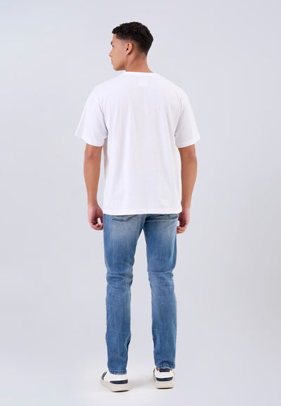 MANZONE - Kaos Pria Lengan Pendek Pria Wins Relaxed Fit - White