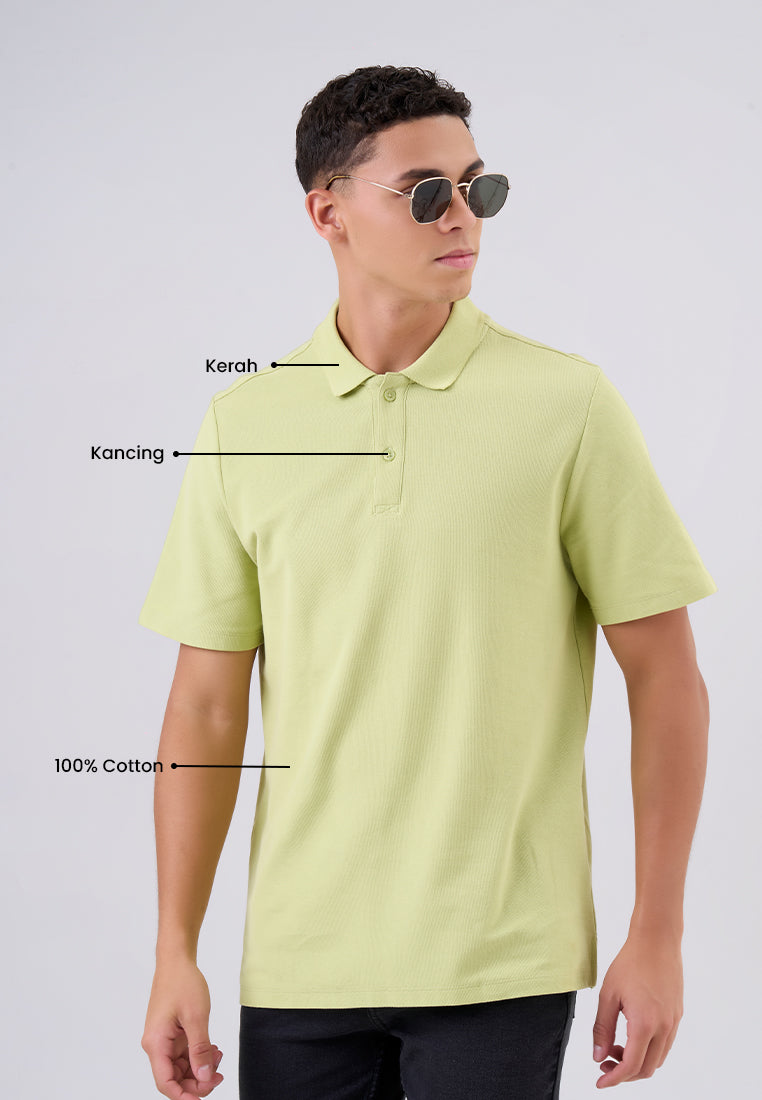 MANZONE - Polo Shirt Lengan Pendek Pria Dondam Slim Fit - Green