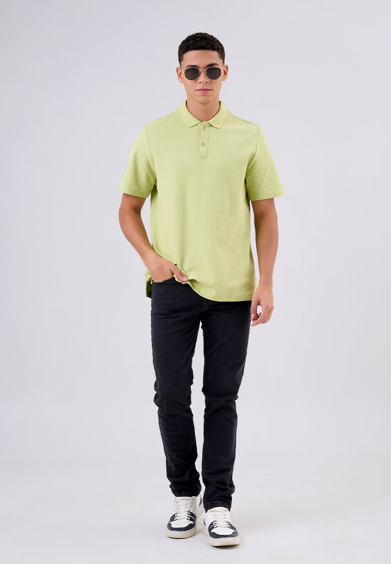 MANZONE - Polo Shirt Lengan Pendek Pria Dondam Slim Fit - Green