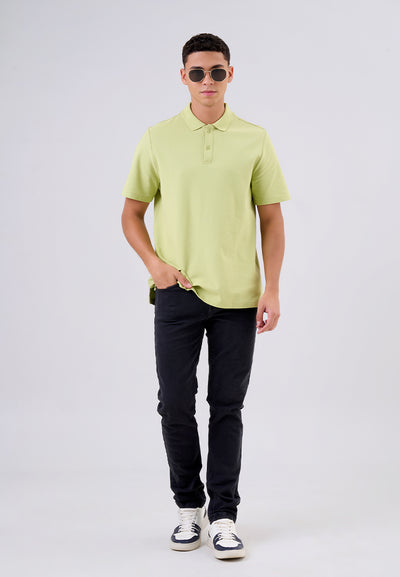 MANZONE - Polo Shirt Lengan Pendek Pria Dondam Slim Fit - Green