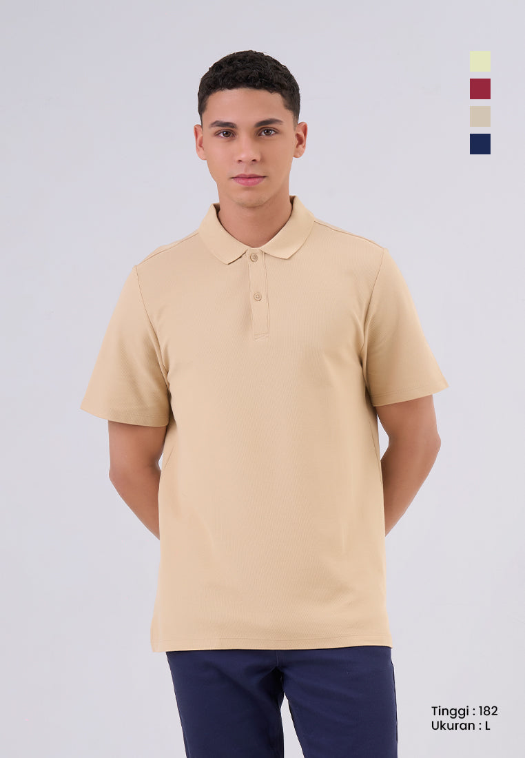 MANZONE - Polo Shirt Lengan Pendek Pria Dondam Slim Fit - Khaki
