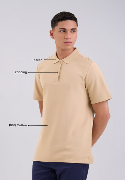 MANZONE - Polo Shirt Lengan Pendek Pria Dondam Slim Fit - Khaki