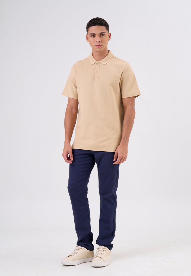 MANZONE - Polo Shirt Lengan Pendek Pria Dondam Slim Fit - Khaki