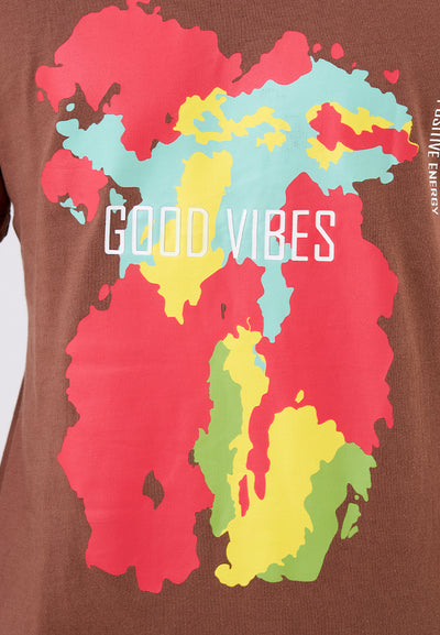 MANZONE - Kaos Lengan Pendek Pria Girantina Slim Fit - Terracotta