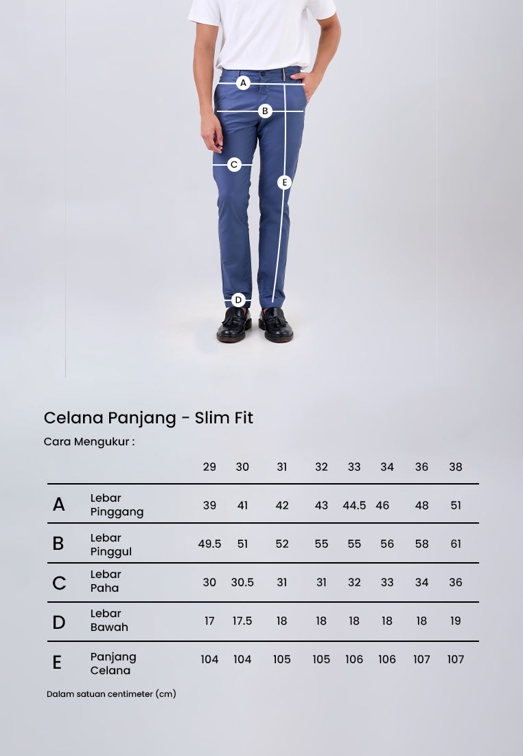 MANZONE - Celana Panjang Pria Chinos Linggard Slim Fit - Blue