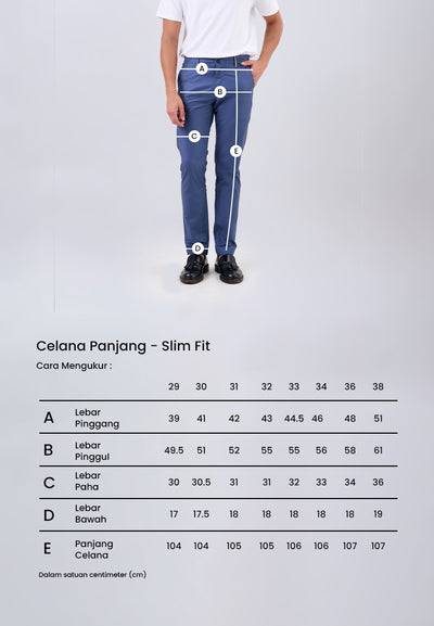 MANZONE - Celana Panjang Pria Chinos Linggard Slim Fit - Blue