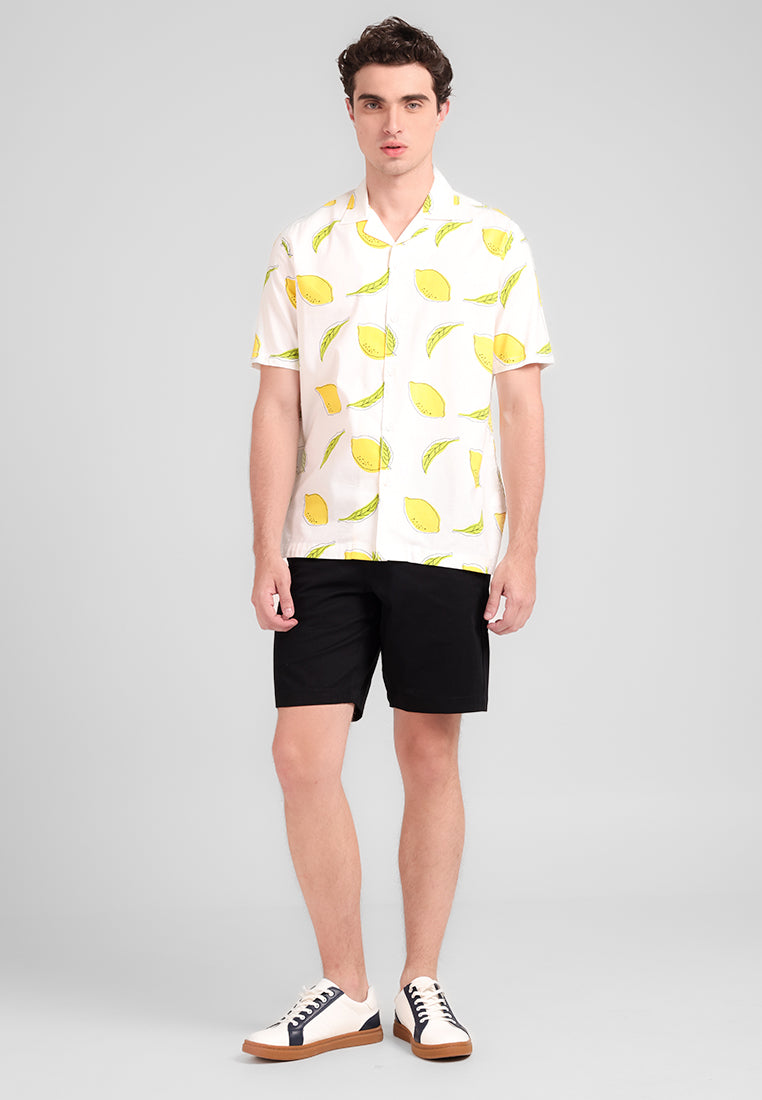 MANZONE - Kemeja Lengan Pendek Pria Lilo 4 Comfort Fit - White