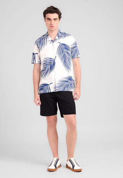 MANZONE - Kemeja Lengan Pendek Pria Lilo 2 Comfort Fit - White